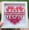 Mom Heart Shaped Monogram Flower Shadow Box - Gift For Mom