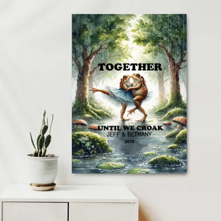 Custom Couples Frog Print, Unique Anniversary, Valentine's, & Engagement Gift, Personalized Wall Art