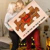 Personalized Couple Names Sign, Anniversary Gifts Idea for Him Her, Heart Puzzle Pieces Canvas