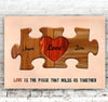 Personalized Couple Names Sign, Anniversary Gifts Idea for Him Her, Heart Puzzle Pieces Canvas