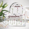 First Mom Now Grandma, Personalized Heart Shaped Acrylic Plaque, Mother's Day Gift For Grandma, Gift For Mom