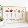 Grandma‘s Garden Love Grows Here Beautiful Birth Month Flower Gift For Grandma Mom Personalized Poster