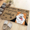 Welcome Humans! Our Doormat Is Pet Approved - Dog Personalized Custom Home Decor Decorative Mat - House Warming Gift, Gift For Pet Lovers, Pet Owners