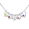 Birthstone Curved Love Engraved Necklace Mother's Day Gift