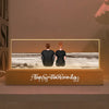 Family Sitting Retro Vintage Beach Landscape Personalized Acrylic LED Night Light, Anniversary Gift For Family Members