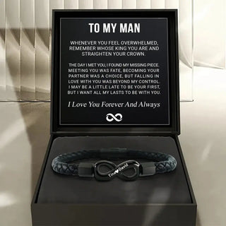 To My Man, Infinity Personalized Bracelet, Anniversary Gift For Husband