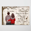 Couple Personalized Custom Horizontal Poster - My Favorite Place In All The World Is Next To You - Gift For Couples, Husband, Wife