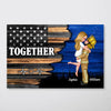 Hero Couple Kissing Half Flag Gifts by Occupation Firefighter, Nurse, Police Officer Personalized Horizontal Poster