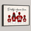 Daddy's Team Baseball Family Sitting Personalized Poster, Gift For Family, Dad, Grandpa, Husband