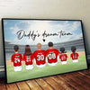 Daddy's Team Baseball Family Sitting Personalized Poster, Gift For Family, Dad, Grandpa, Husband