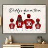 Daddy's Team Baseball Family Sitting Personalized Poster, Gift For Family, Dad, Grandpa, Husband