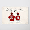 Daddy's Team Baseball Family Sitting Personalized Poster, Gift For Family, Dad, Grandpa, Husband