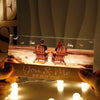 Couple Sitting At Beach Retro Personalized LED Night Light, Anniversary Gift For Couple, Husband, Wife