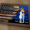 Hero Couple Nation Flag Gift by Occupation For Her, For Him Personalized Poster, Anniversary Gift for Couple