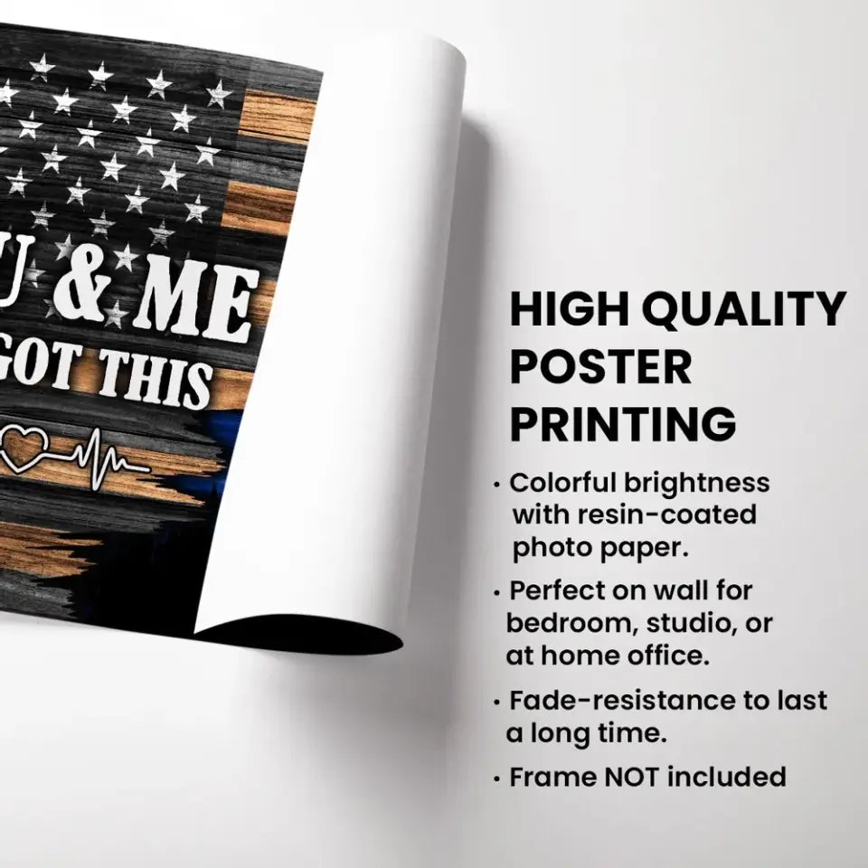 Hero Couple Nation Flag Gift by Occupation For Her, For Him Personalized Poster, Anniversary Gift for Couple