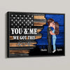 Hero Couple Nation Flag Gift by Occupation For Her, For Him Personalized Poster, Anniversary Gift for Couple