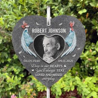 Custom Photo You Will Always Be Loved - Memorial Personalized Memorial Garden Slate & Hook - Sympathy Gift, Gift For Family Members