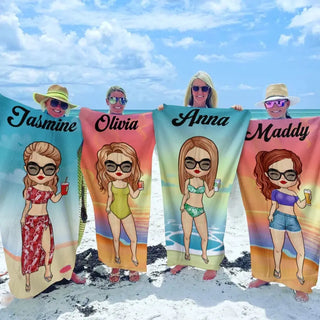 Personalized Beach Towel - Family Summer Vacation - Gift For Family, Friend