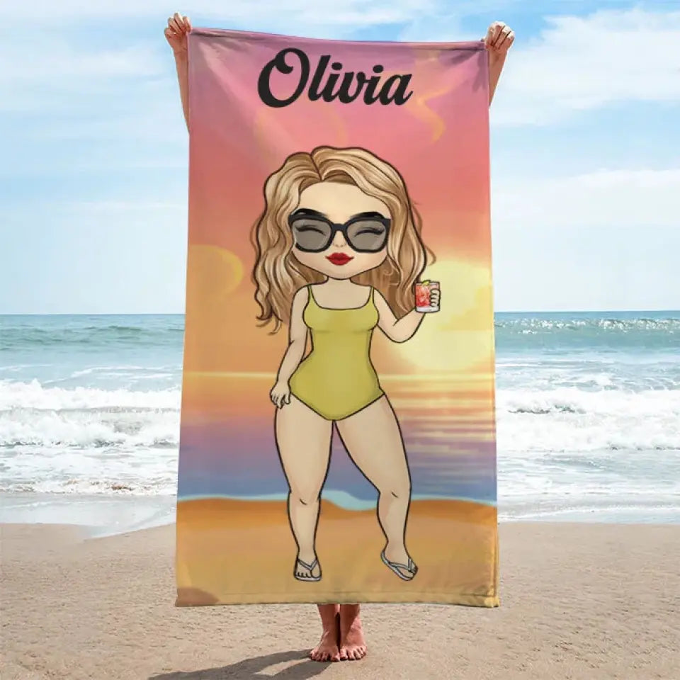 Personalized Beach Towel - Family Summer Vacation - Gift For Family, Friend