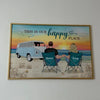 Back View Couple Camping Beach Landscape Personalized Horizontal Poster, Anniversary Gift For Couple