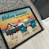 Back View Couple Camping Beach Landscape Personalized Horizontal Poster, Anniversary Gift For Couple