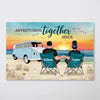 Back View Couple Camping Beach Landscape Personalized Horizontal Poster, Anniversary Gift For Couple