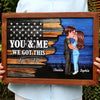 Hero Couple Nation Flag Gift by Occupation For Her, For Him Personalized Poster, Anniversary Gift for Couple