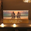 Eternal Sunset Beach Couple Personalized Acrylic Block LED Night Light, Anniversary Gift For Husband, For Wife