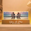 Eternal Sunset Beach Couple Personalized Acrylic Block LED Night Light, Anniversary Gift For Husband, For Wife