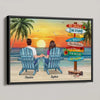 Summer Couple Sitting Be Happy Personalized Poster