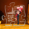 The Missing Piece To My Heart Personalized Puzzle Acrylic Plaque, Anniversary Gift For Him, For Her