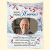 Custom Photo A Hug From Heaven - Memorial Personalized Custom Blanket - Sympathy Gift For Family Members