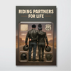 3D Effect Custom Figure Couple Bikers Riding Partners For Life Personalized Poster | Heartfelt Gift For Bikers