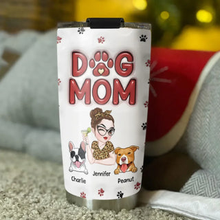 Lovely Dog Mom Version 2 - Personalized Custom 3D Inflated Effect Tumbler