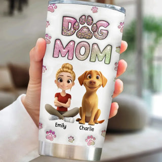 Dog Mom Lovely Chibi - Personalized Custom 3D Inflated Effect Tumbler