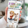 A Girl And Her Dog - Personalized Custom 3D Inflated Effect Tumbler