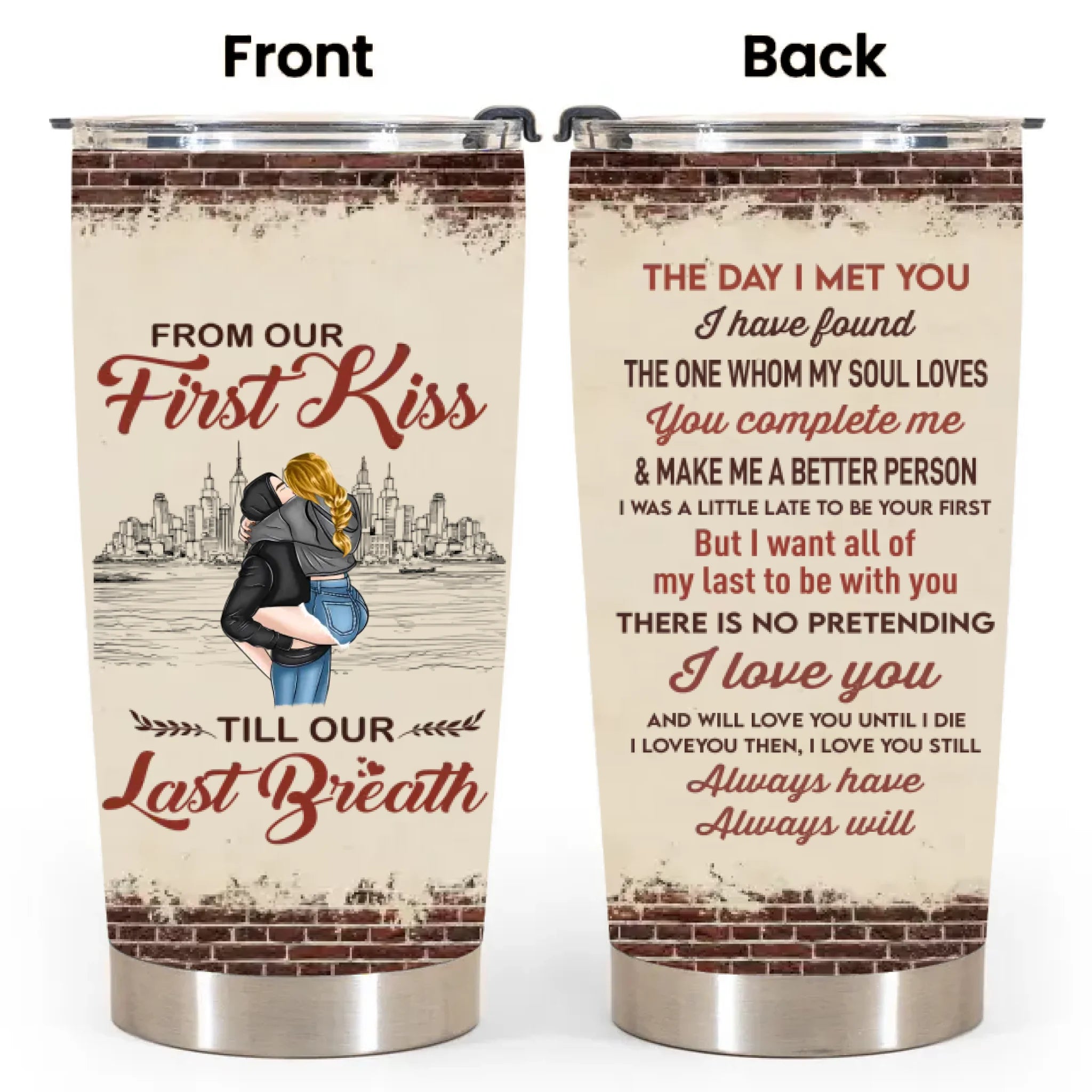 Love You Then Love You Still - Personalized Tumbler Cup - Birthday Anniversay Gift For Couple, Boyfriends, Girlfriends, Wife, Husband