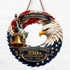 American Patriotic Eagle - Personalized Wood Sign - 250th Anniversary 1776–2026