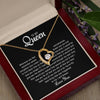 To My Queen | Love Heart Necklace | Premium Led Gift Box Set