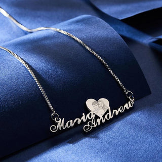 Personalized Name & Photo Pendant Necklace with Rose Gift Box – Perfect for Your Loved One