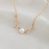 Diamond Leaf Pearl Necklace – A Perfect Blend of Nature and Elegance