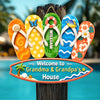 Hello Summer Vibe Welcome To Grandma Grandpa House - Personalized Wood Sign - Grandparents House Summer Decoration