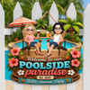 Summer Vibe Welcome To Our Poolside Paradise - Personalized Wood Sign - Gift For Couple, Summer Porch, Patio, Bar Decoratio