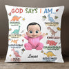 God Says I Am Strong Protected Kind – Personalized Custom Faith Pillow Cushion – Meaningful Christian Birthday for Religious Families and Kids