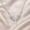 Small Angel Wing Necklace for Women – Crystal Silver Wings Pendant Jewelry Gift