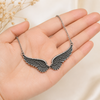 Vintage Angel Wing Necklace for Women – Silver Feather Wings Pendant Jewelry Gift