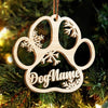 Personalized Paw-Shaped Wood Christmas Ornament – Celebrate Your Furry Family Member