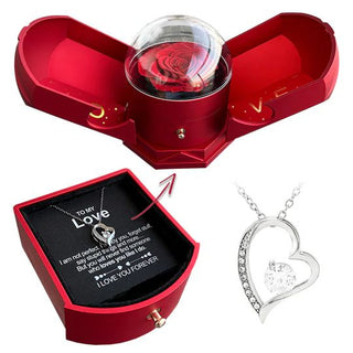 Forever Love Necklace - With real Rose - To my Love