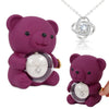 Love Knot Necklace - With Real Rose Bear Giftbox - Rotating Bear Rose Jewelry Box