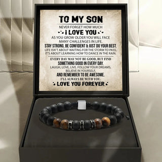 To My Son | Love You Forever | Tiger's Eye Protection Beaded Bracelet